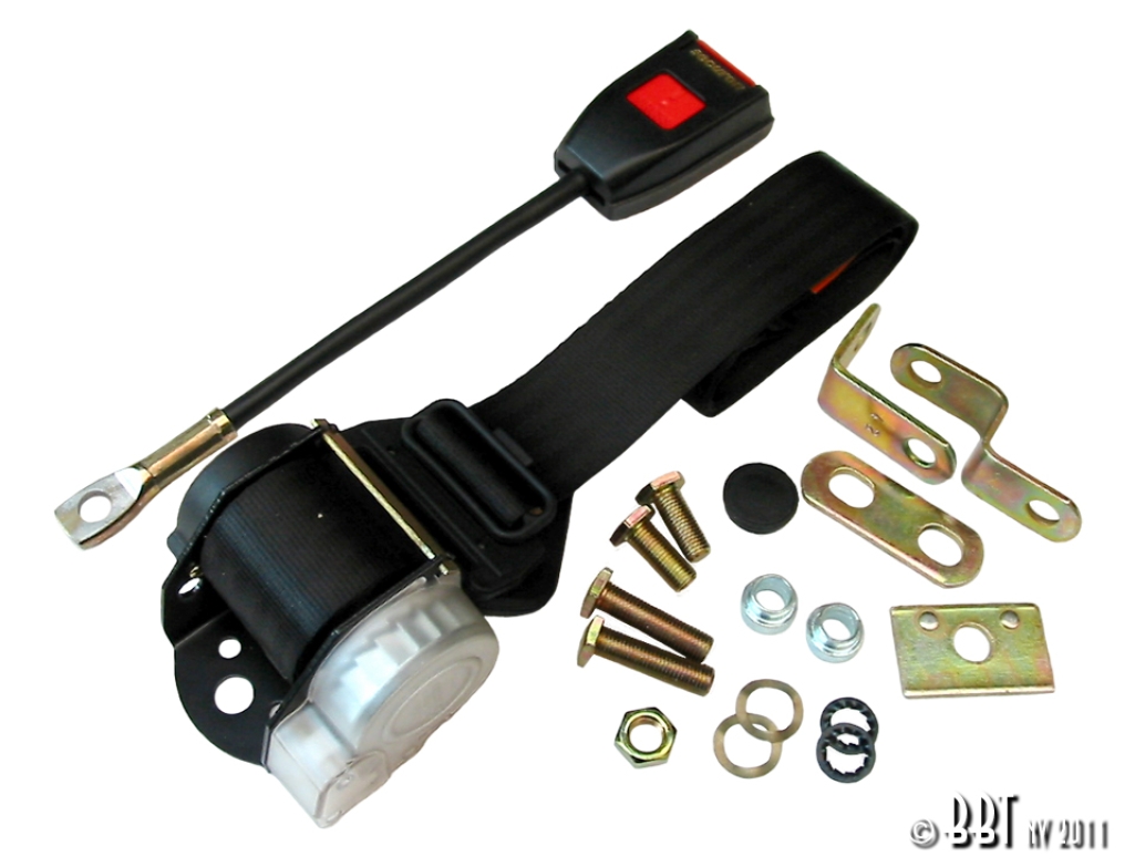 T1 Inertia Front Seat Belt with Black Webbing Cool Air VW